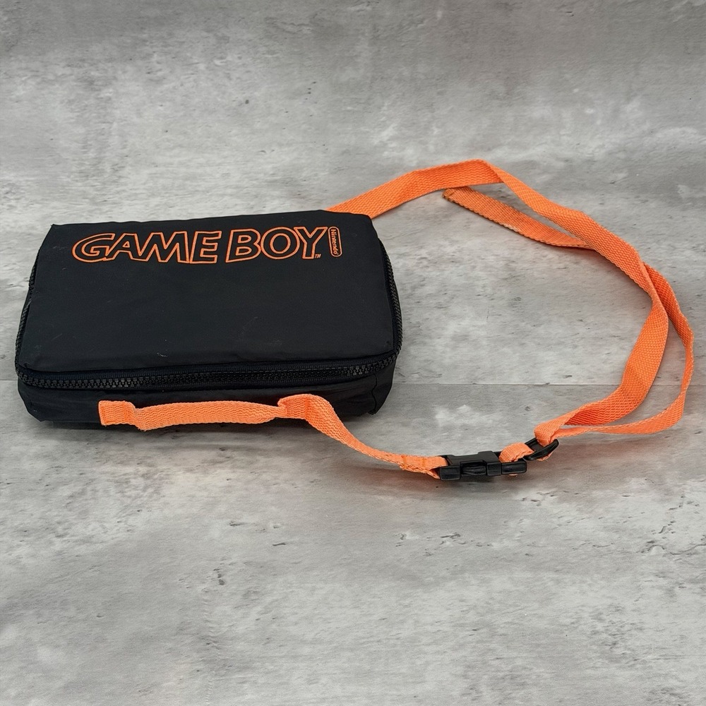 Vintage Official Original Nintendo Game Boy Orange & Black Carrying Case Gameboy